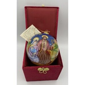 Vintage Li Bien Nativity Scene Holy Family Christmas Tree Ornament 2005 Red Box